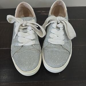 Kate Spade Silver Glitter Sneakers Size 7B
